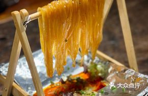 Potato Strips Hanging on a Clothes Rack