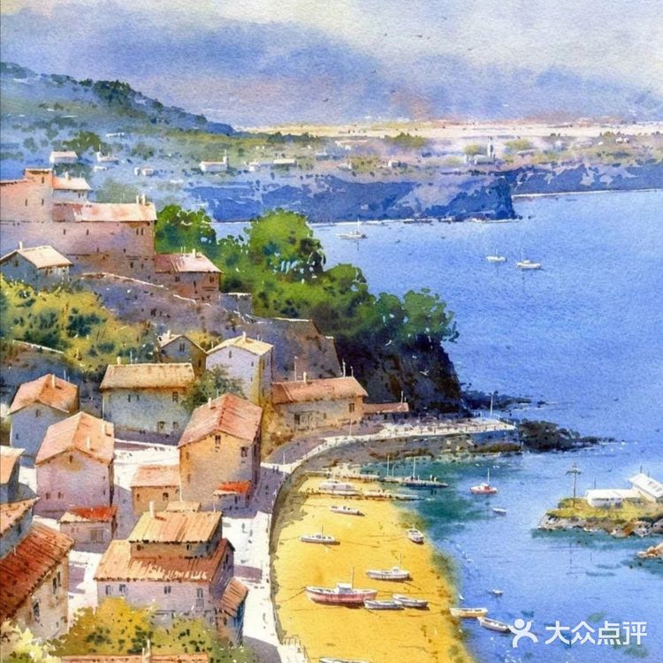 水彩下的静谧水乡村落惹人爱[加油]