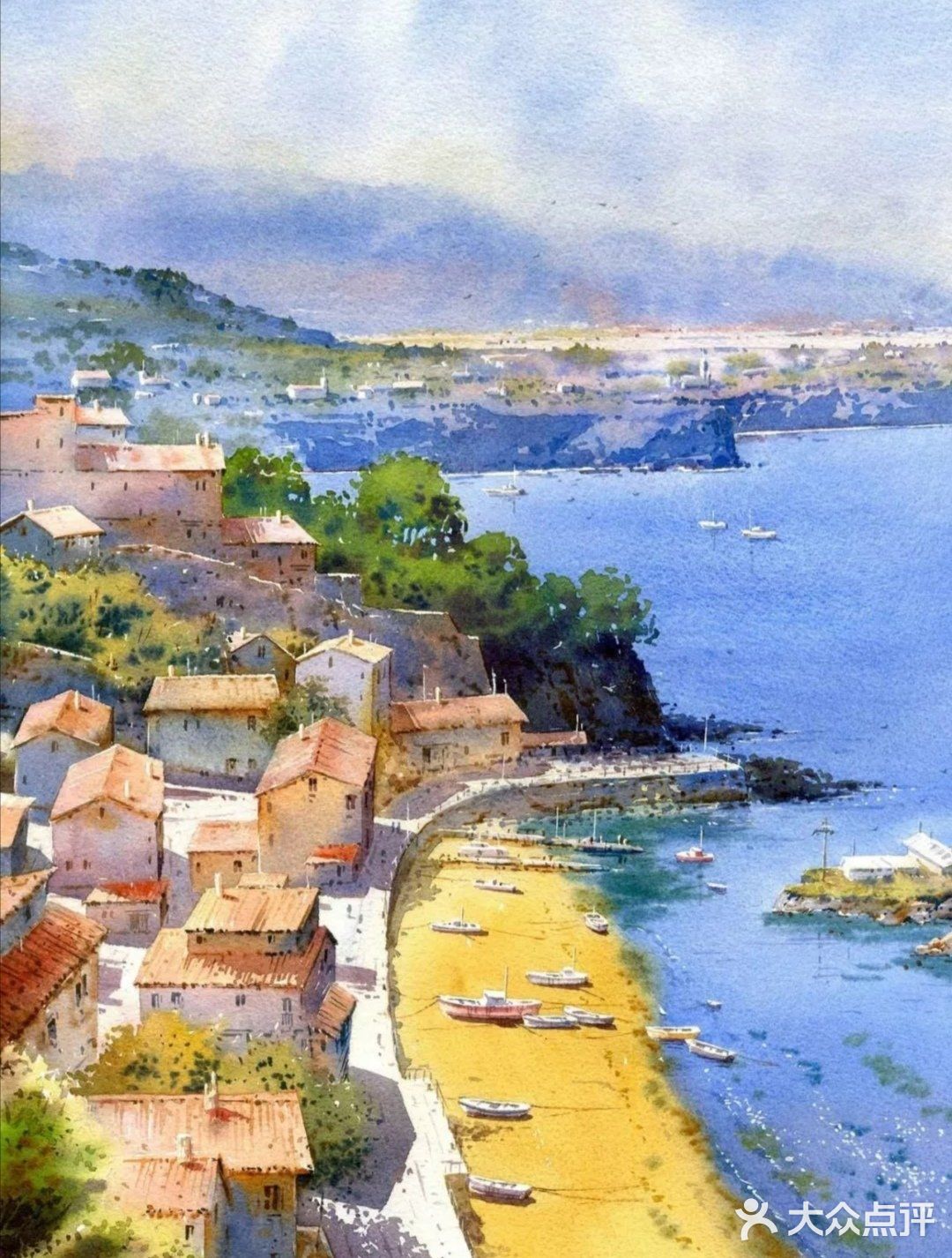 水彩下的静谧水乡村落惹人爱[加油]