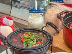 沸腾石锅鸭血肥肠-烛影拾光观景餐厅·创意菜·摄影·小提琴(大唐不夜城店)