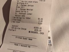账单-唐阁(香港朗廷酒店)
