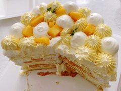 榴莲芒果双拼千层-艾加柒克蛋糕茶歇甜品台(春熙路店)