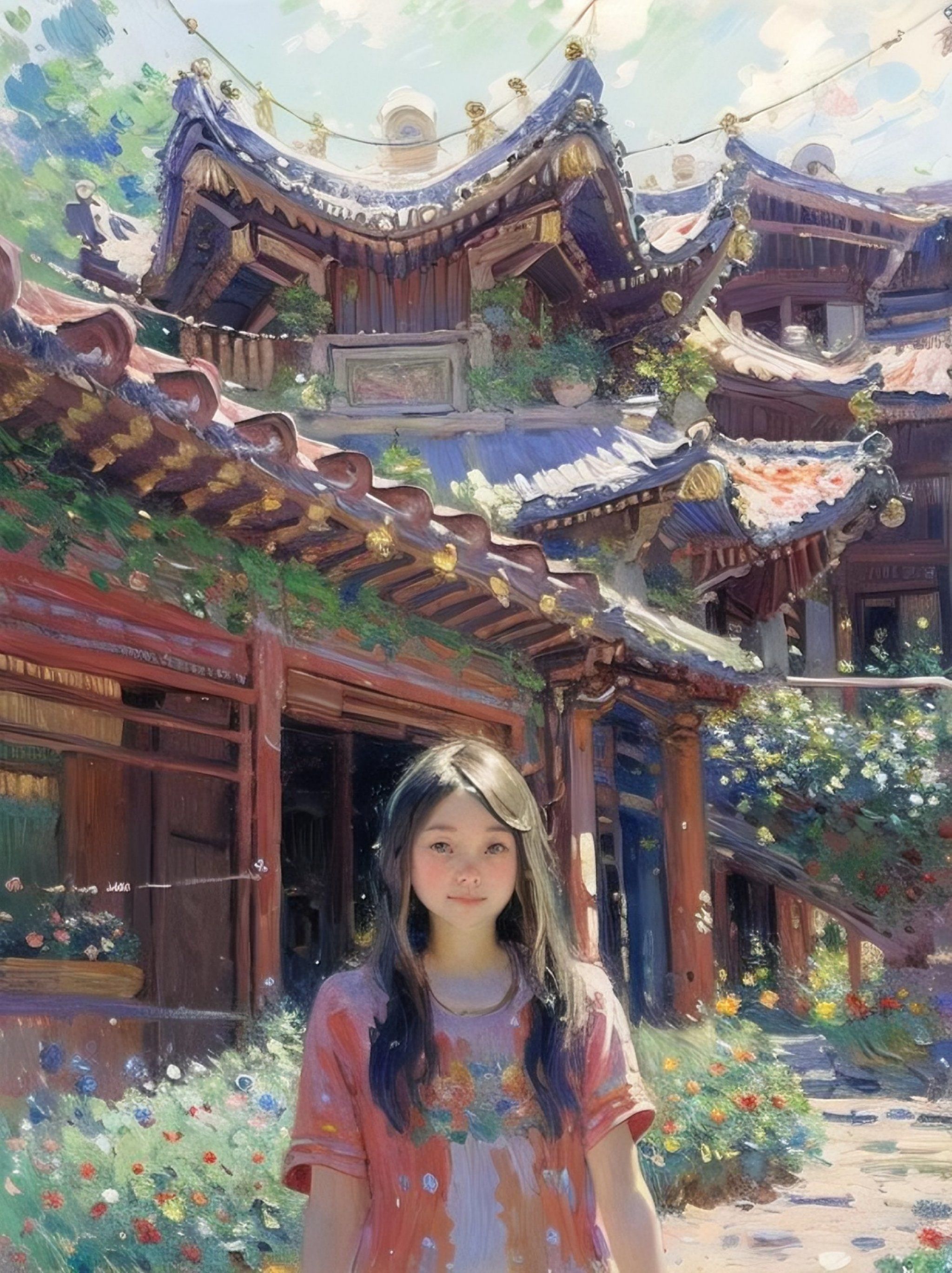 阳光,油画
