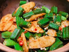 豆酱炒秋葵-南拳十三姨·潮汕砂锅粥(世纪金源店)