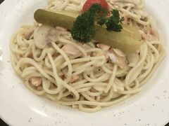 三文鱼蘑菇面-勺园西餐厅