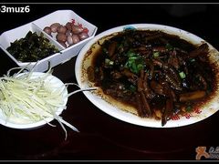 鳝糊面浇头和小菜-朱鸿兴面馆(镇湖店)