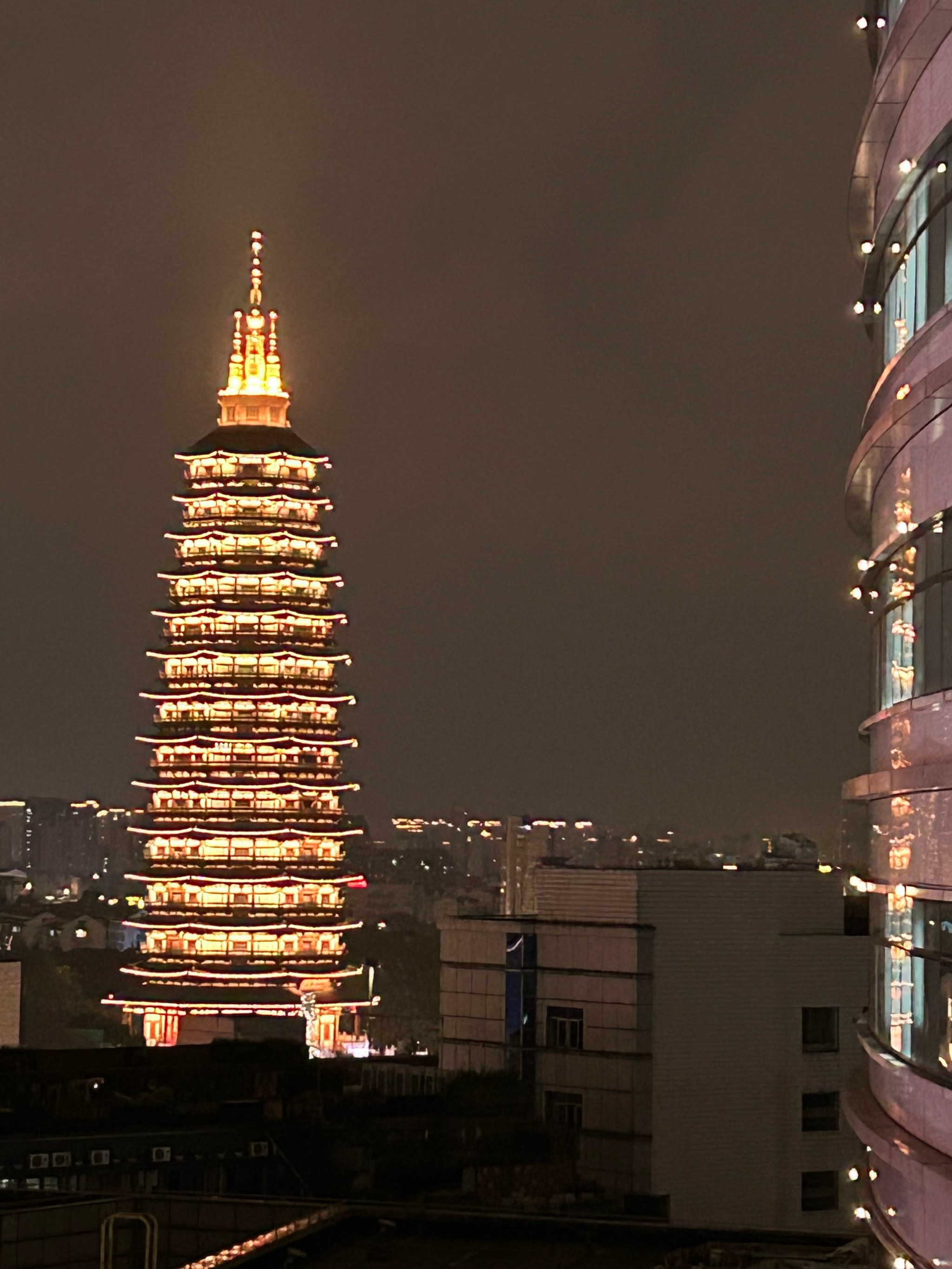 常州天宁寺夜景图片