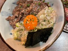 万福生鸡蛋烤肉葱拌饭-万福·和牛炭火烧肉店(苏州中心店)