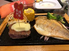 厚切西冷拼白蕉海鲈鱼排-豪客来牛排(府河店)