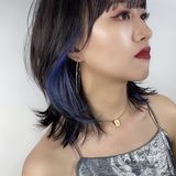 黑 蓝经典搭配的挂耳染