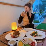 成都绝美露营西餐厅。眺望双子塔，拍照满分💯