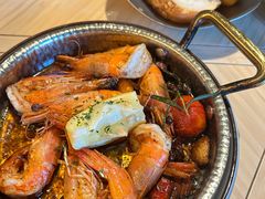 橄榄油蒜香煎虾-庐灶江南·江南菜·四合院Bistro(东直门雍和宫·原华侨宾馆店)