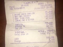 账单-Bamboo Bar & Grill Restaurant