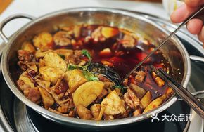 Fatty Intestine with Bamboo Shoots, Taro, and Rabbit