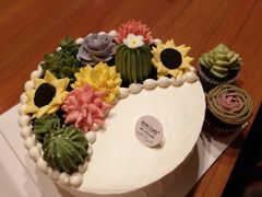 半面多肉植物生日蛋糕-BON CAKE(华贸购物中心店)