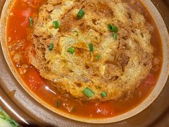 砂锅网红炸蛋焖番茄牛腩-山四砂锅(太原钟楼街店)