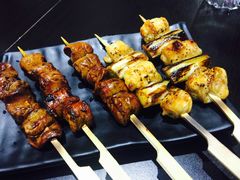 鸡腿肉葱和酱烧鸡肝-鸟串烧Yakitori