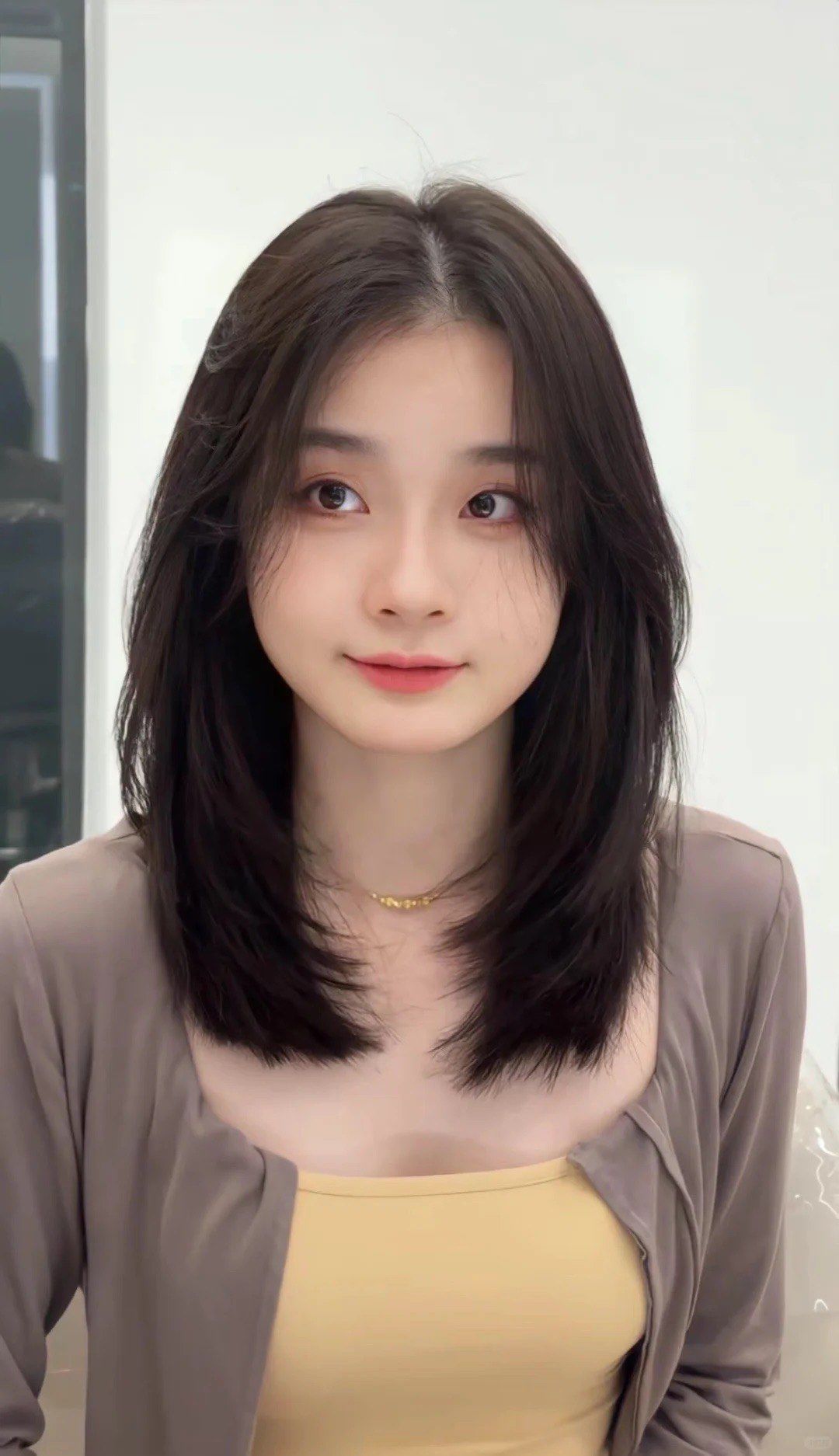 八字刘海锁骨发