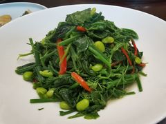 南瓜藤炒毛豆米-江上江·精致淮扬菜