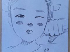 给客人画的卡通画-獨門烤肉(开发区店)