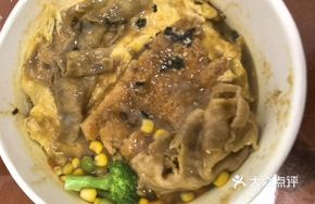 Chicken Cutlet and Beef Curry Omelette Rice
