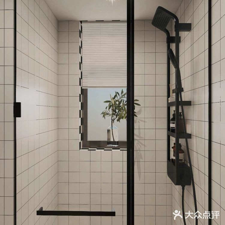 浴室柜这么设计，即是半墙隔断也是收纳柜