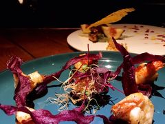 煎虾配紫薯泥薯片及姜味柠檬汁-AZUL by FUEL蓝色·法式酒馆(琶醍店)