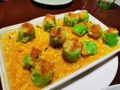 蒜蓉瑶柱蒸丝瓜-有璟阁港式餐厅(国贸商城店)