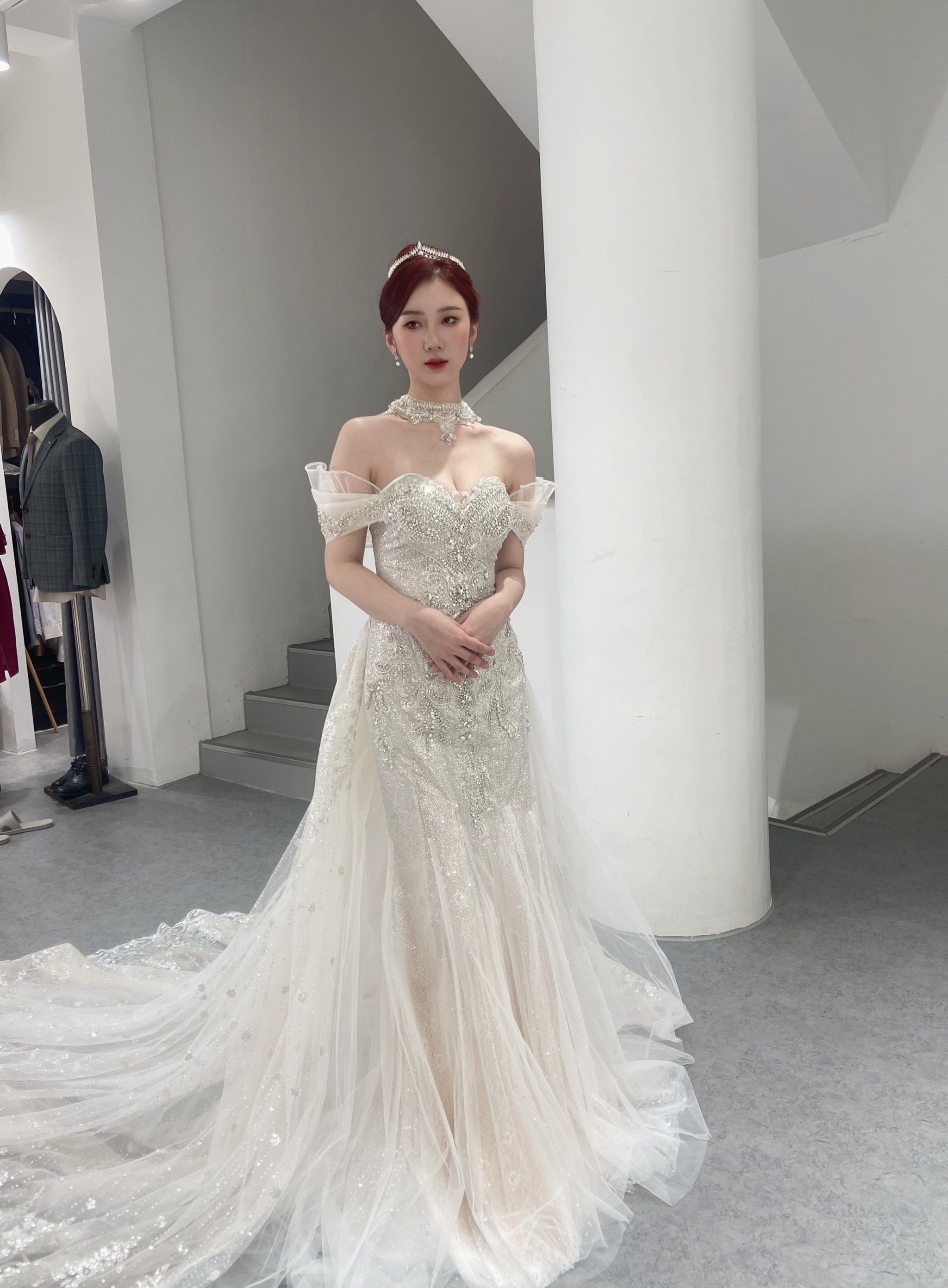 华丽又精致的鱼尾婚纱～💖