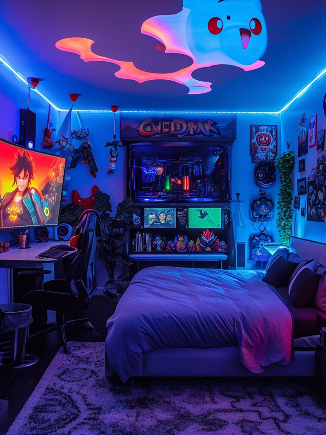 谁家电竞游戏房这么装啊?太酷了吧