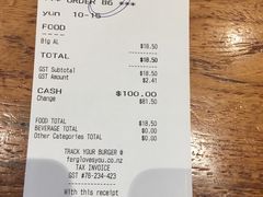 账单-Fergburger(皇后镇店)