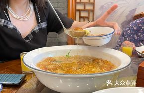 Tofu Pudding with Fried Dough Noodles Soup