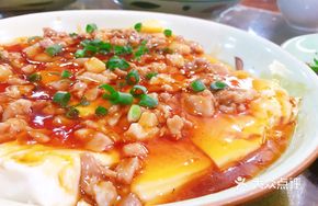 Steamed Pork Minced on Tofu
