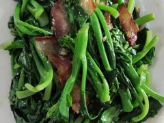 腊肉炒芥兰苗-天强农家菜馆