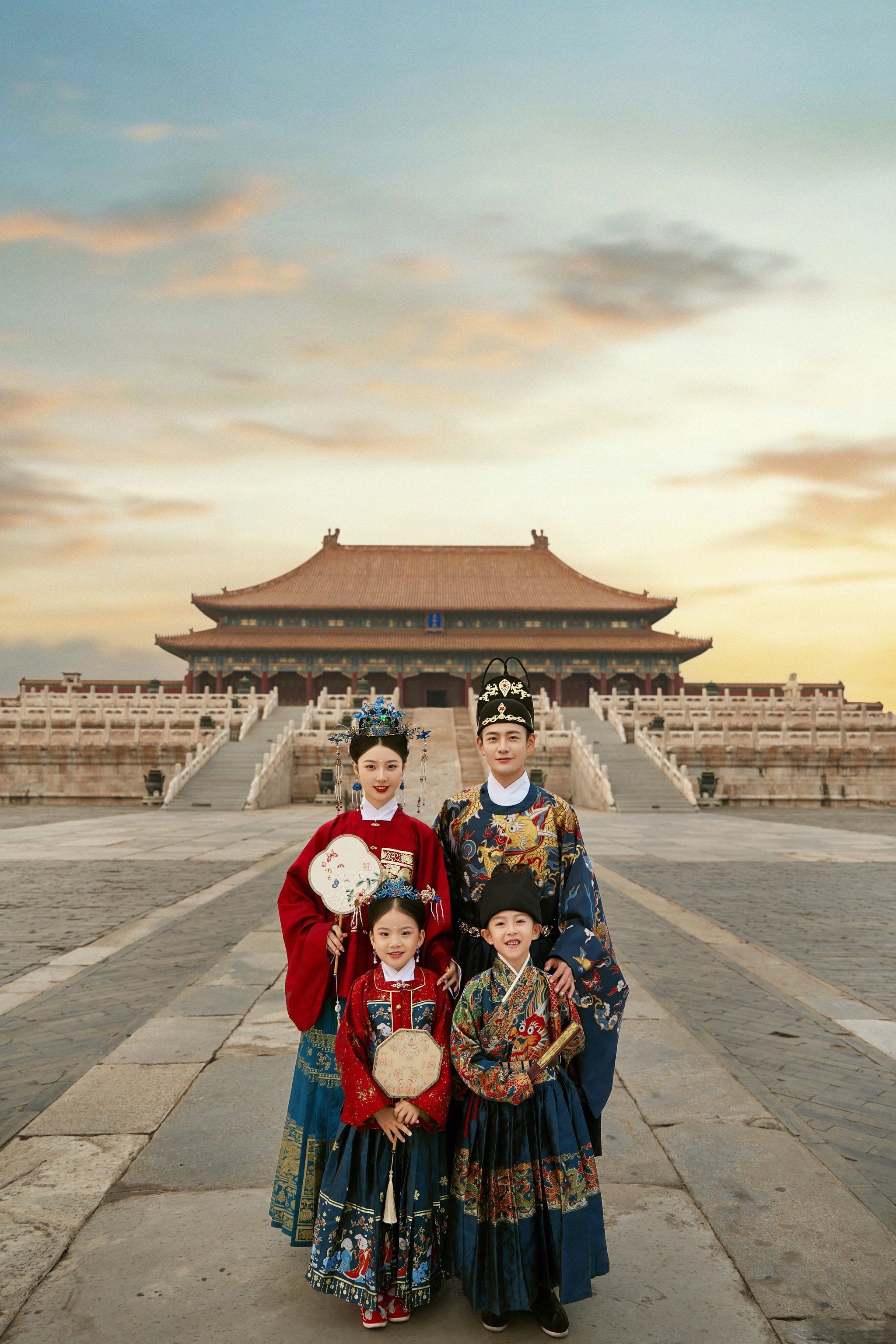 一秒穿越到古代❗️温馨幸福的古装亲子全家福