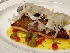 香烤新鲜橙鲷鱼意佐法葱奶油汁-弗兰克牛排西餐厅Ribone steak house(柠檬花园店)