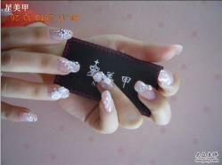 新娘水晶&浅粉渐进-星美甲