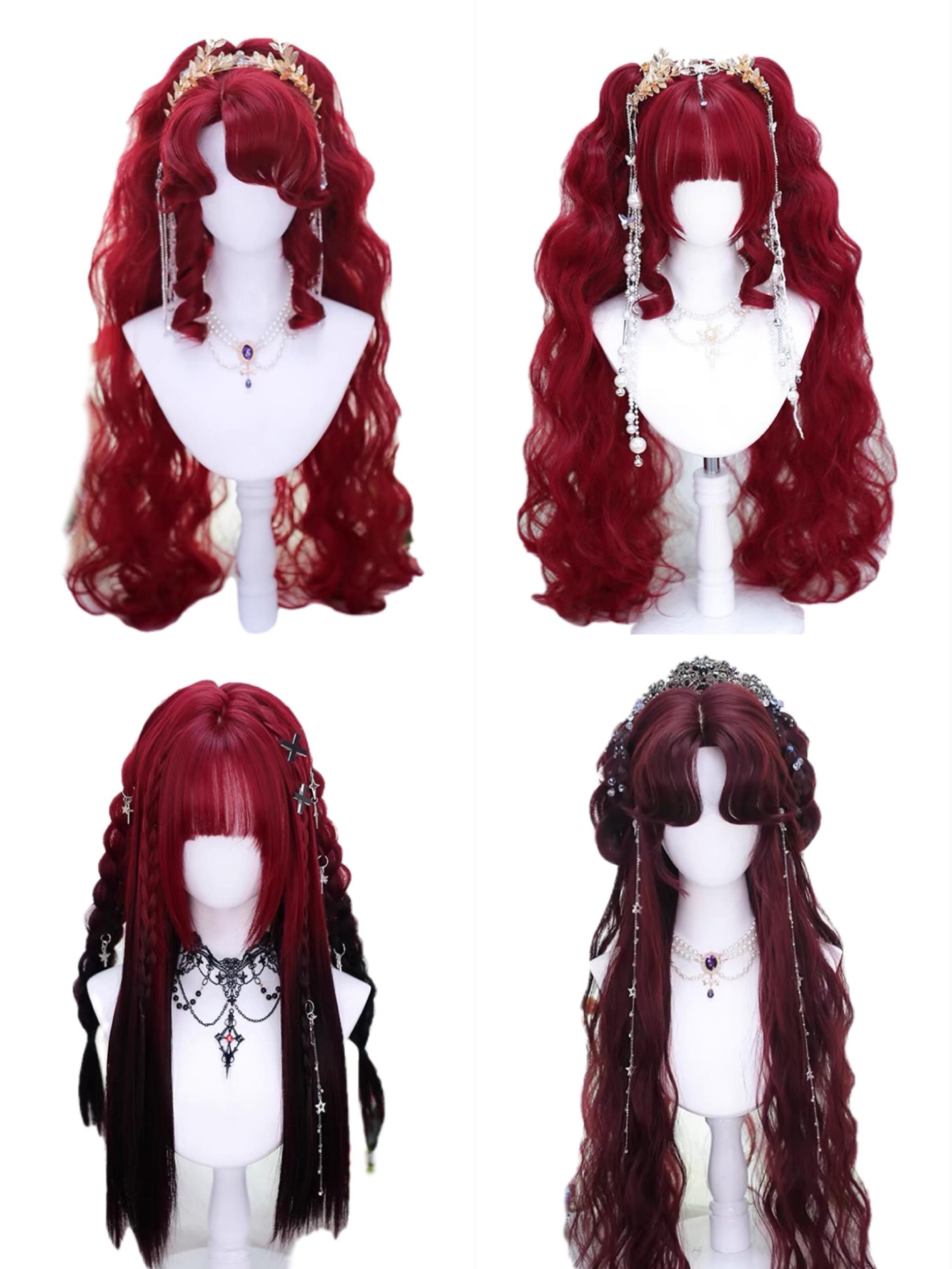 oc人狂喜系列之辣妹御姐红色长卷发发型合集