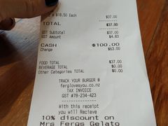 账单-Fergburger(皇后镇店)