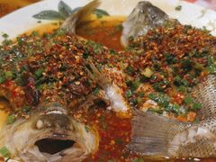 三椒蒸鲈鱼-荆九爷爆炒桥头三嫩(夫子庙店)