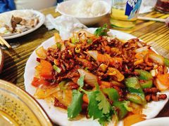 -陕北农家小吃风干羊肉剁荞面