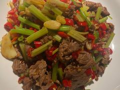 卜辣椒芹菜炒黄牛肉-农耕记·湖南土菜(南山欢乐海岸店)