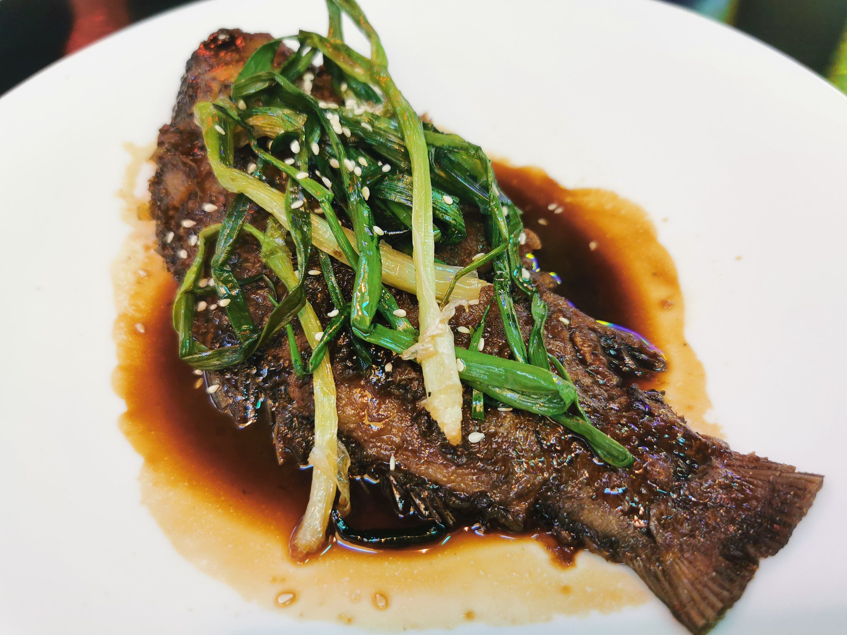 味道不错的葱烤鱼