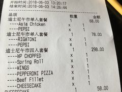 账单-WOLFGANG PUCK KITCHEN & BAR(迪士尼小镇店)