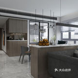 大部分面积下沉式吊顶做无主灯设计