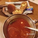 两人吃，点了一份店员推荐的1️⃣大虾银鳕鱼配意粉