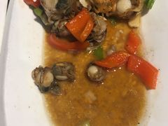 尖椒炒扇贝-蚝堡海鲜·威海菜·海肠捞饭·烧烤·亚洲吃蚝公司(幸福门店)