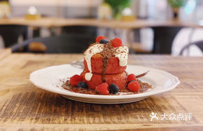 Berry Chocolate Red Velvet Pancake