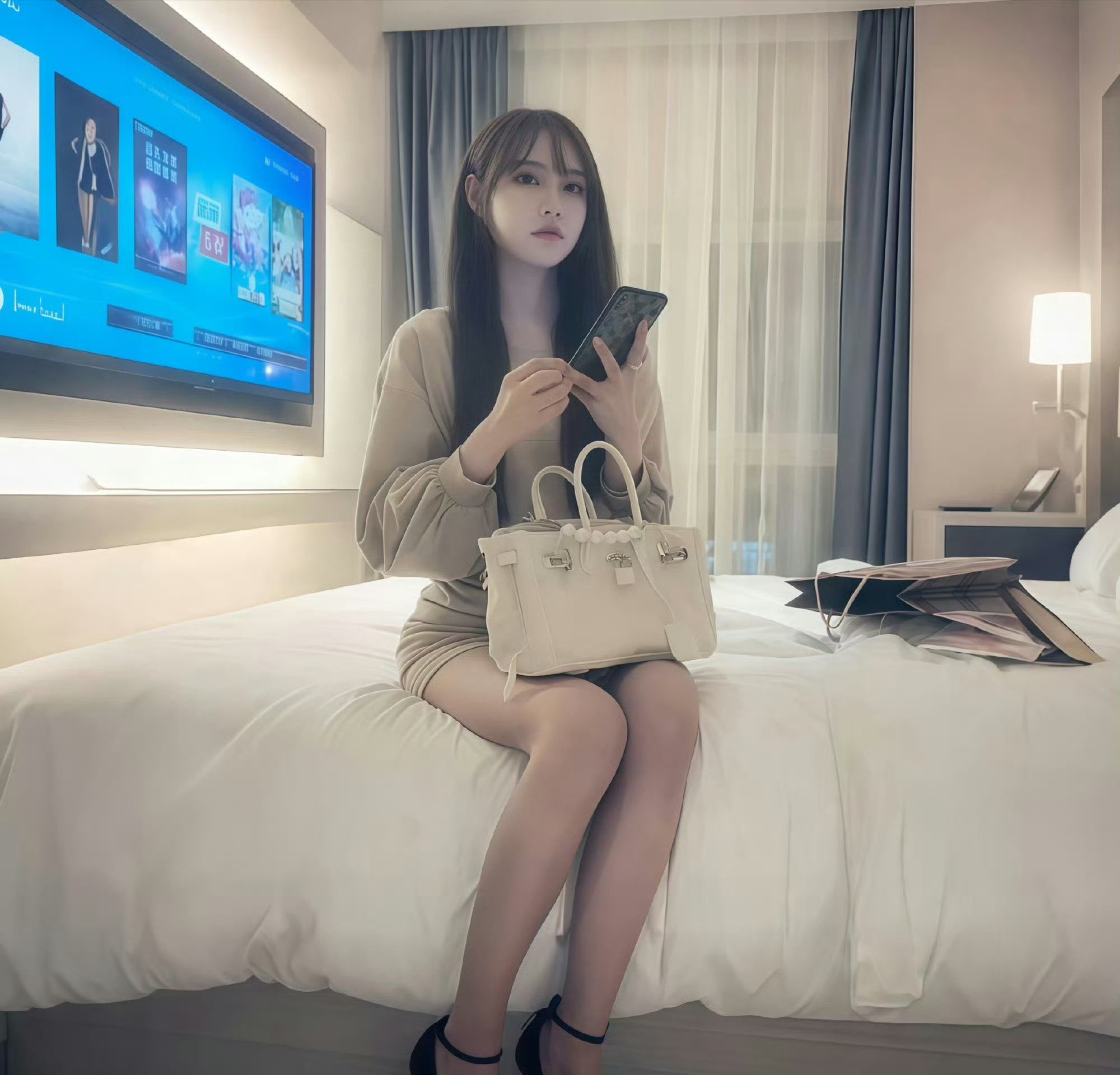 女士休闲酒店时光