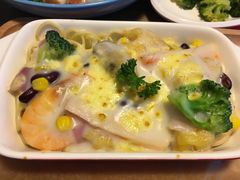 忌廉汁焗海鲜意大利面-周沫西餐(漫广场店)